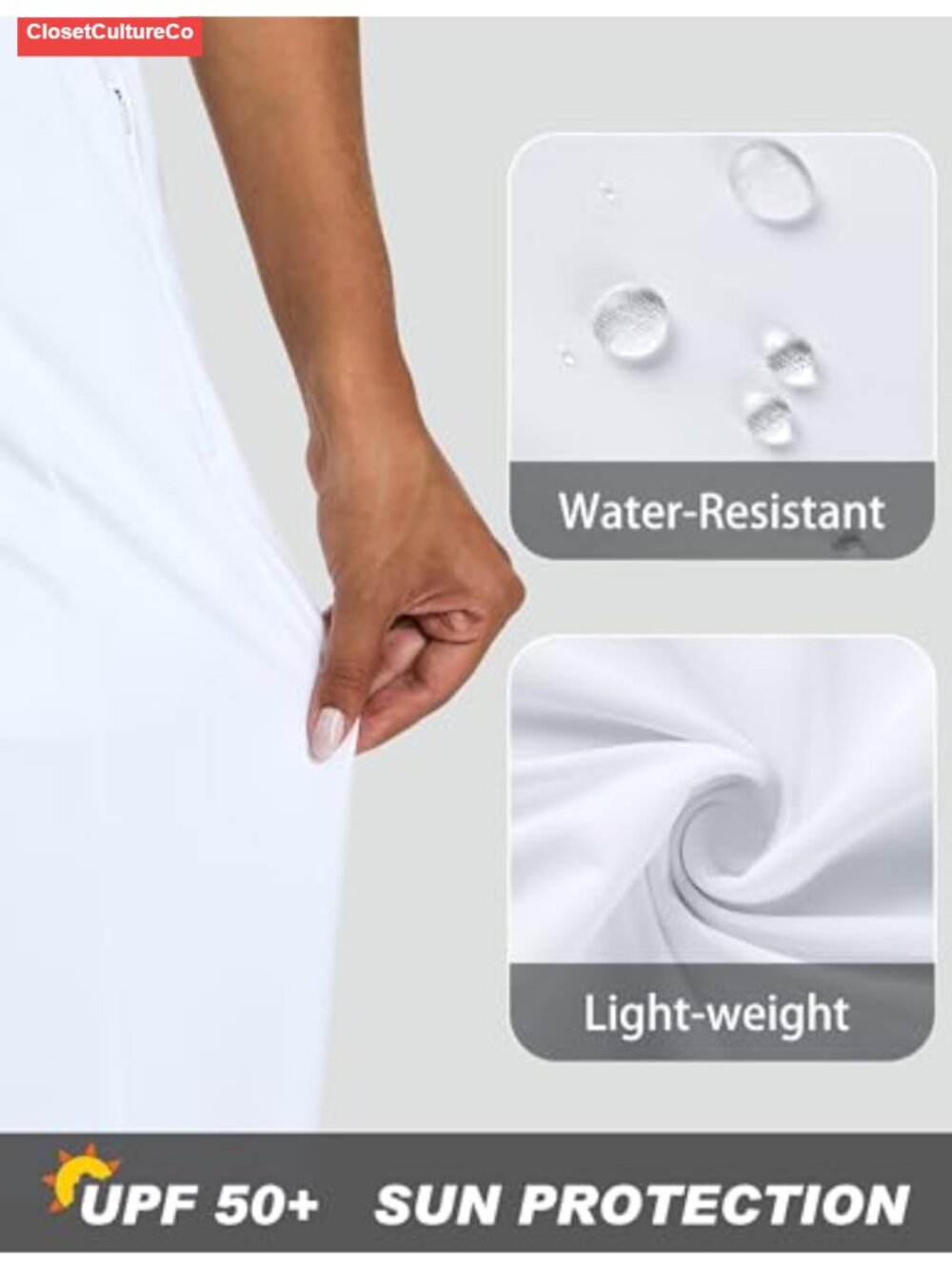 Wide Leg Pull-On Dress Pants UPF 50+ Stain Resistant Wrinkle Resistant - Picture 4 of 6
